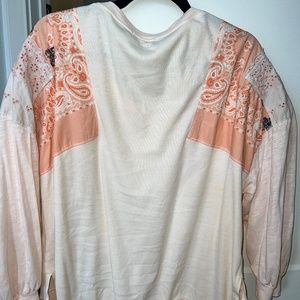 Free People Women's Feelin' It Patch Shirt Coral Orange Size medium